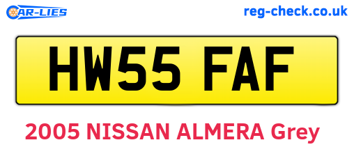 HW55FAF are the vehicle registration plates.