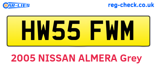 HW55FWM are the vehicle registration plates.