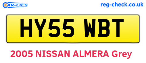 HY55WBT are the vehicle registration plates.