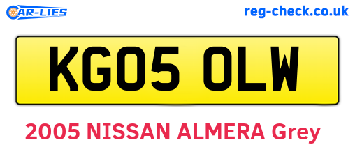 KG05OLW are the vehicle registration plates.