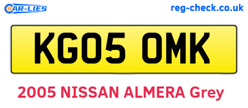KG05OMK are the vehicle registration plates.