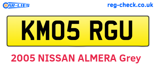 KM05RGU are the vehicle registration plates.