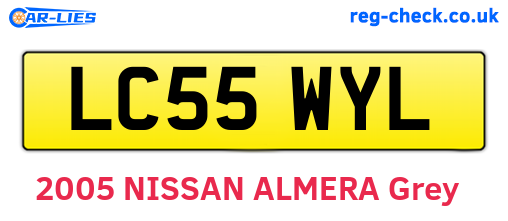 LC55WYL are the vehicle registration plates.