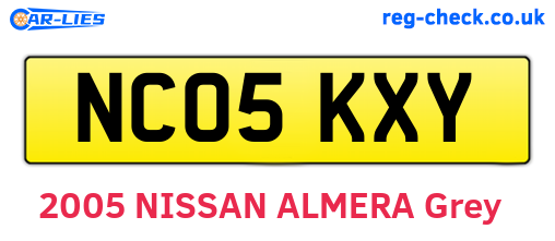 NC05KXY are the vehicle registration plates.