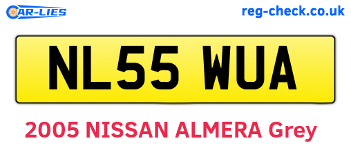 NL55WUA are the vehicle registration plates.