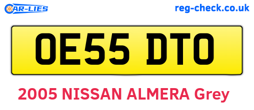 OE55DTO are the vehicle registration plates.