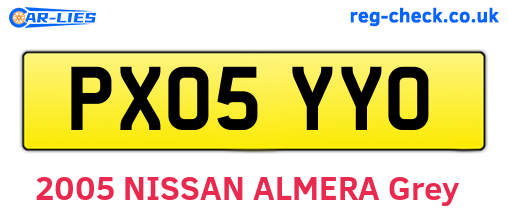 PX05YYO are the vehicle registration plates.