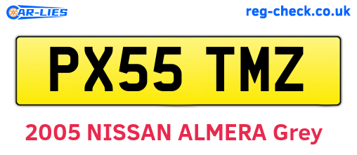 PX55TMZ are the vehicle registration plates.