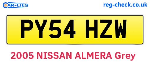 PY54HZW are the vehicle registration plates.