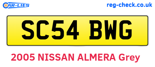 SC54BWG are the vehicle registration plates.