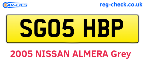 SG05HBP are the vehicle registration plates.