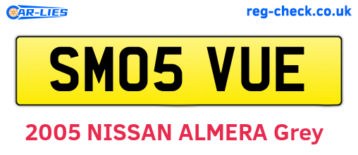 SM05VUE are the vehicle registration plates.