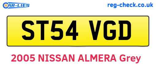 ST54VGD are the vehicle registration plates.