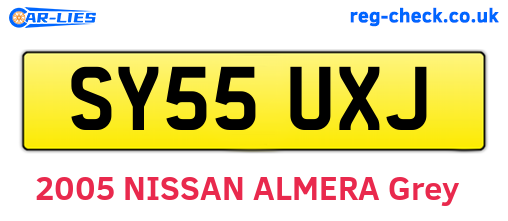 SY55UXJ are the vehicle registration plates.