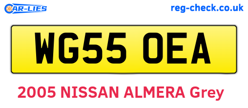 WG55OEA are the vehicle registration plates.