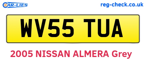 WV55TUA are the vehicle registration plates.