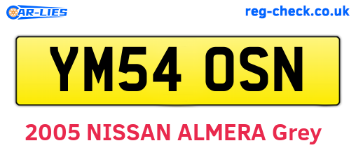 YM54OSN are the vehicle registration plates.