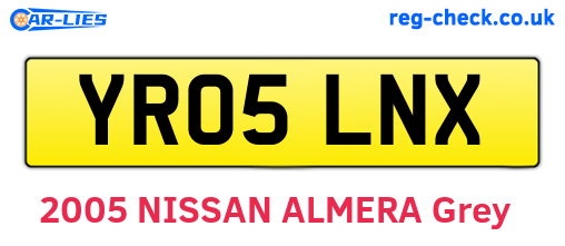 YR05LNX are the vehicle registration plates.