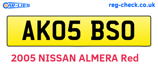AK05BSO are the vehicle registration plates.