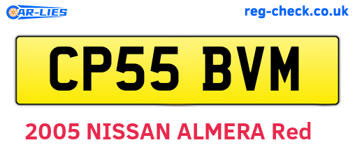 CP55BVM are the vehicle registration plates.