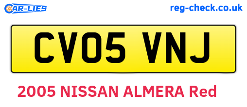 CV05VNJ are the vehicle registration plates.