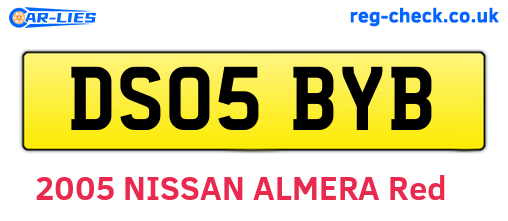 DS05BYB are the vehicle registration plates.