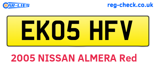 EK05HFV are the vehicle registration plates.