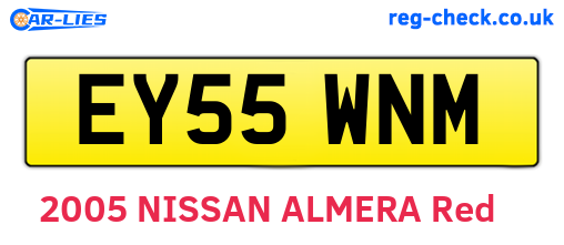 EY55WNM are the vehicle registration plates.