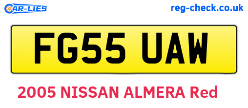 FG55UAW are the vehicle registration plates.