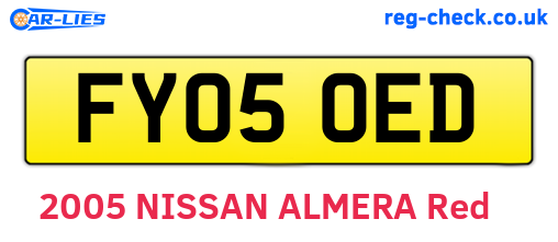 FY05OED are the vehicle registration plates.