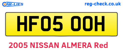 HF05OOH are the vehicle registration plates.