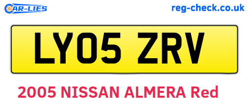 LY05ZRV are the vehicle registration plates.