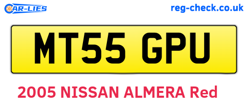 MT55GPU are the vehicle registration plates.