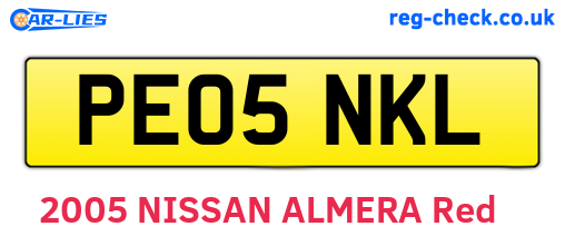 PE05NKL are the vehicle registration plates.