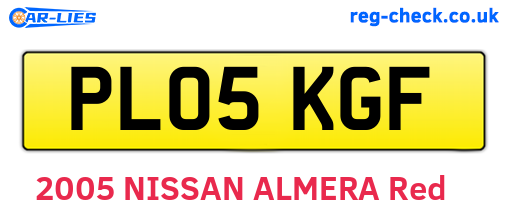 PL05KGF are the vehicle registration plates.