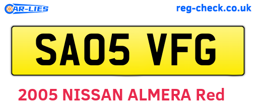 SA05VFG are the vehicle registration plates.