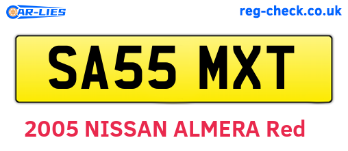 SA55MXT are the vehicle registration plates.