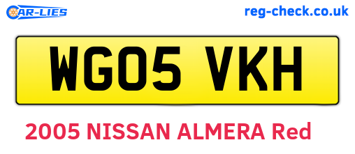 WG05VKH are the vehicle registration plates.