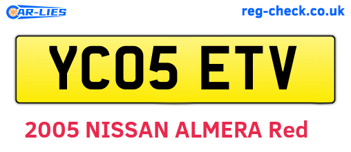 YC05ETV are the vehicle registration plates.