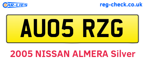 AU05RZG are the vehicle registration plates.