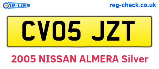 CV05JZT are the vehicle registration plates.