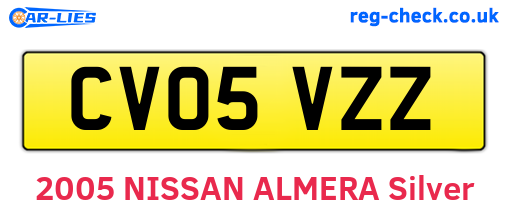 CV05VZZ are the vehicle registration plates.