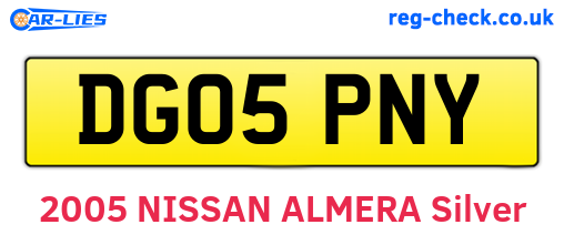 DG05PNY are the vehicle registration plates.