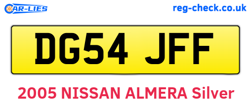 DG54JFF are the vehicle registration plates.
