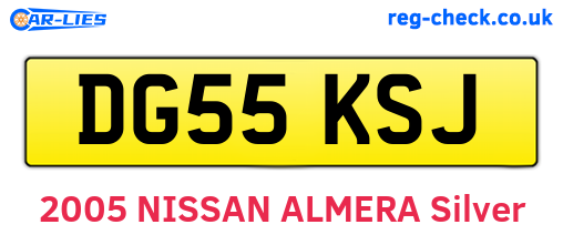 DG55KSJ are the vehicle registration plates.