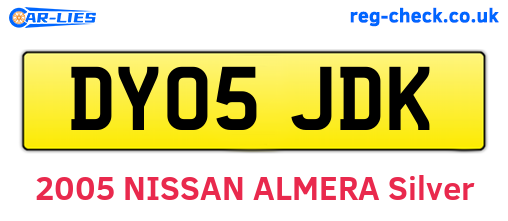 DY05JDK are the vehicle registration plates.