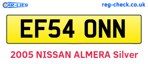 EF54ONN are the vehicle registration plates.