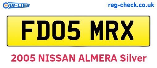 FD05MRX are the vehicle registration plates.