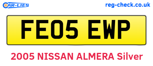 FE05EWP are the vehicle registration plates.