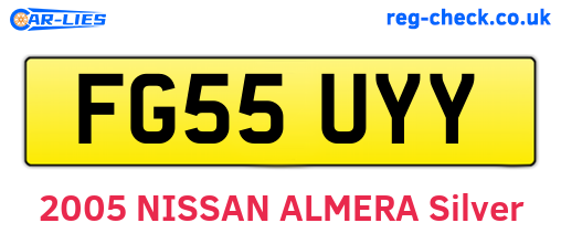 FG55UYY are the vehicle registration plates.
